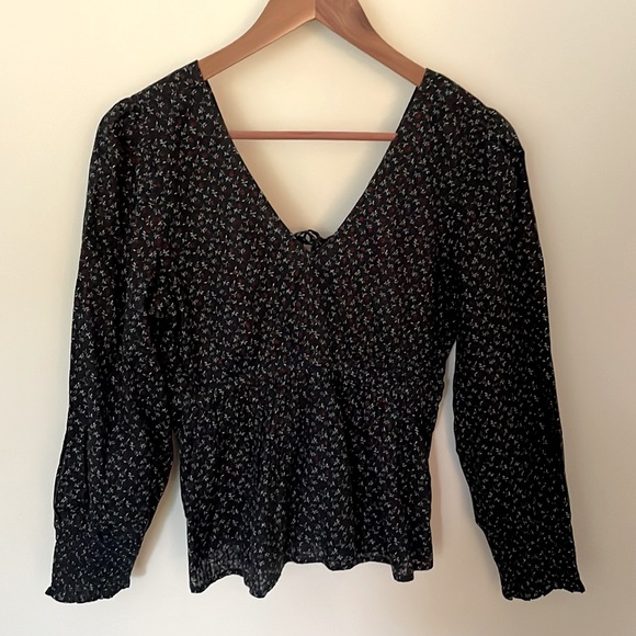 Madewell Tie-Back Peplum Top in Campden Daisies. XS. NWT! - Picture 3 of 5